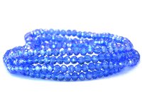 Armband mit Kristallperlen, Crystal Glasperlen, Gummiband, blau, Länge ca. 40cm
