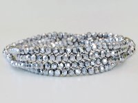 Armband mit Kristallperlen, Crystal Glasperlen, Gummiband, silber, Länge ca. 40cm