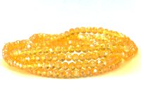 Armband mit Kristallperlen, Crystal Glasperlen, Gummiband, gelb, Länge ca. 100cm