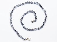 Halskette Kristallperlen silber, Länge ca. 46cm