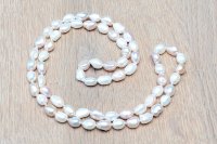 Perlenkette baroque 10-12mm, Endlosgeknüpft ohne Verschluss, rosa Länge ca. 80 cm